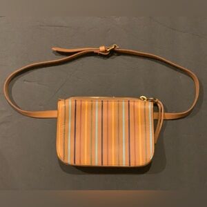 Madwell Striped Leather Belt Bag